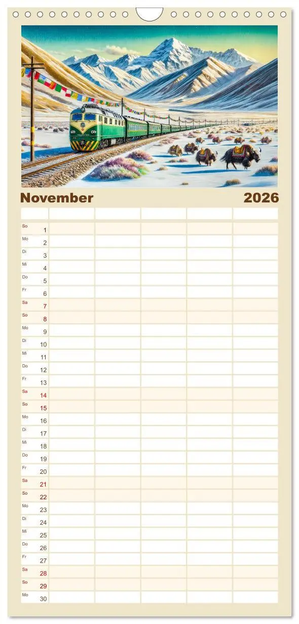 Bild: 9783516605303 | Familienplaner 2026 - Faszination Eisenbahn - Lokomotiven und...