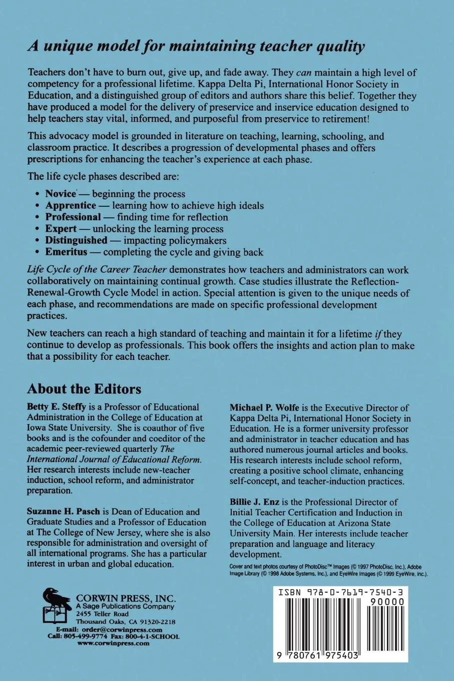Rückseite: 9780761975403 | Life Cycle of The Career Teacher | Betty E. Steffy (u. a.) | Buch