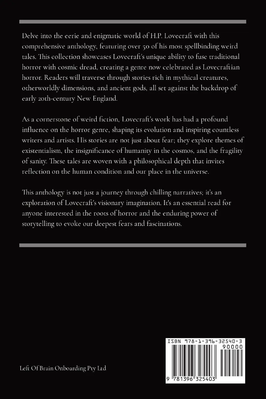Rückseite: 9781396325403 | An H. P. Lovecraft Anthology | H. P. Lovecraft | Taschenbuch | 2024