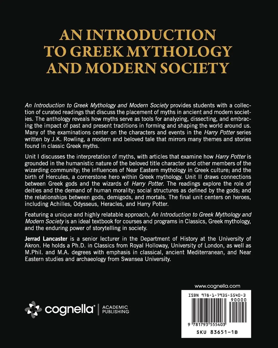 Rückseite: 9781793555403 | An Introduction to Greek Mythology and Modern Society | Lancaster