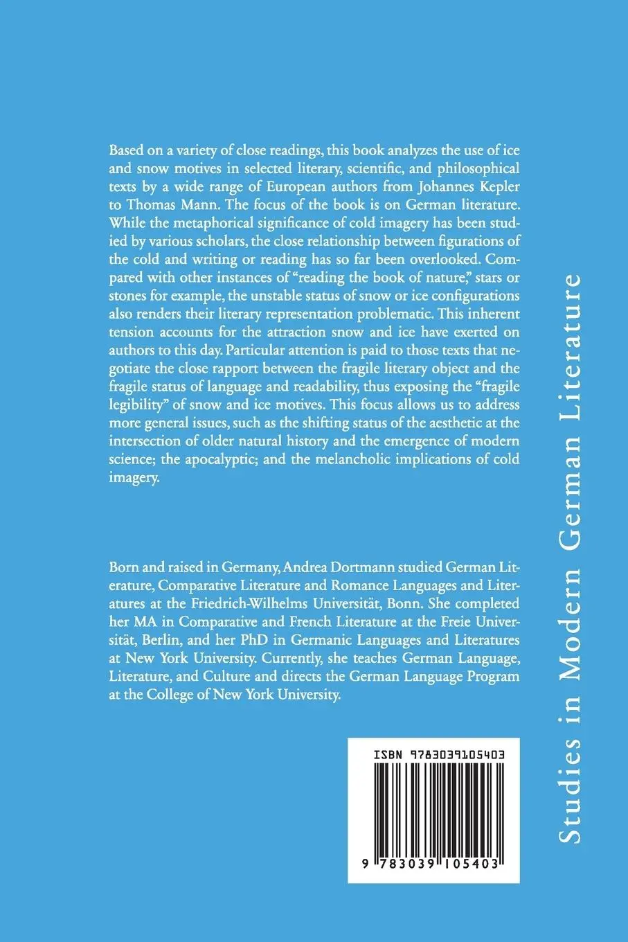 Rückseite: 9783039105403 | Winter Facets | Traces and Tropes of the Cold | Andrea Dortmann | Buch