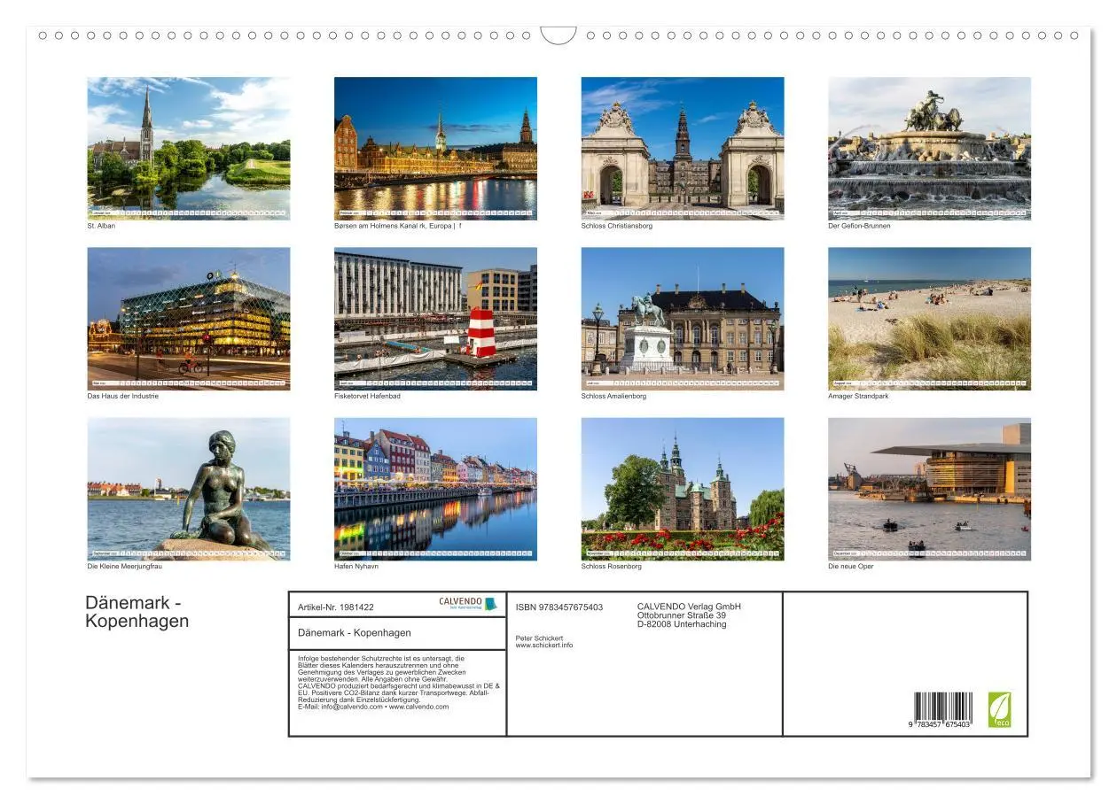 Bild: 9783457675403 | Dänemark - Kopenhagen (Wandkalender 2026 DIN A2 quer), CALVENDO...