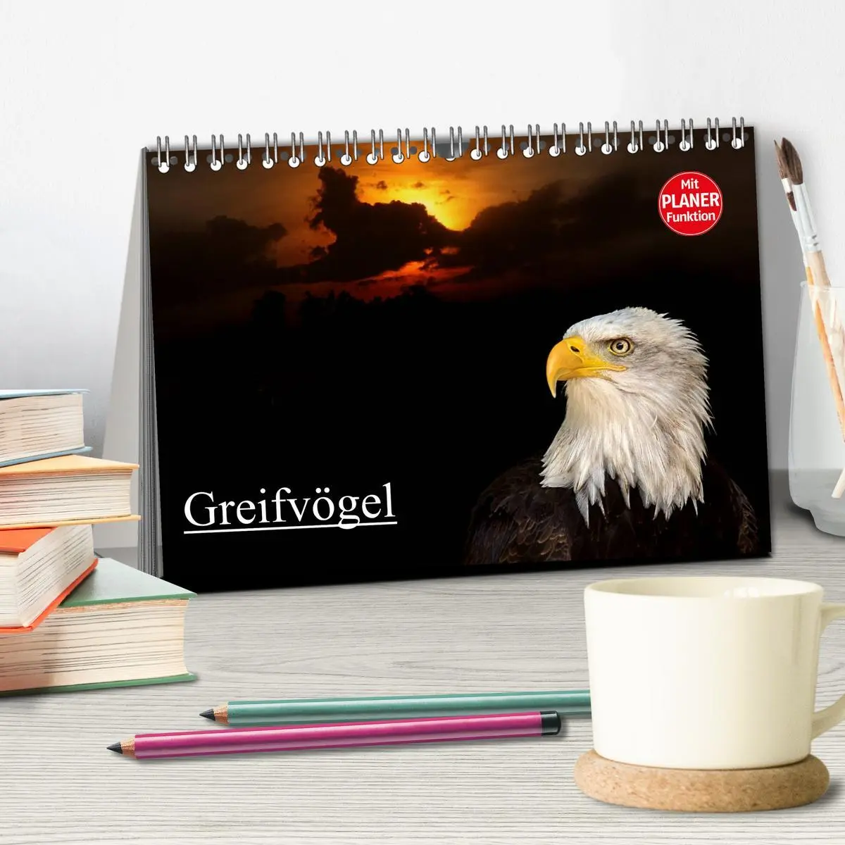 Bild: 9783457985403 | Greifvögel (Tischkalender 2026 DIN A5 quer), CALVENDO Monatskalender