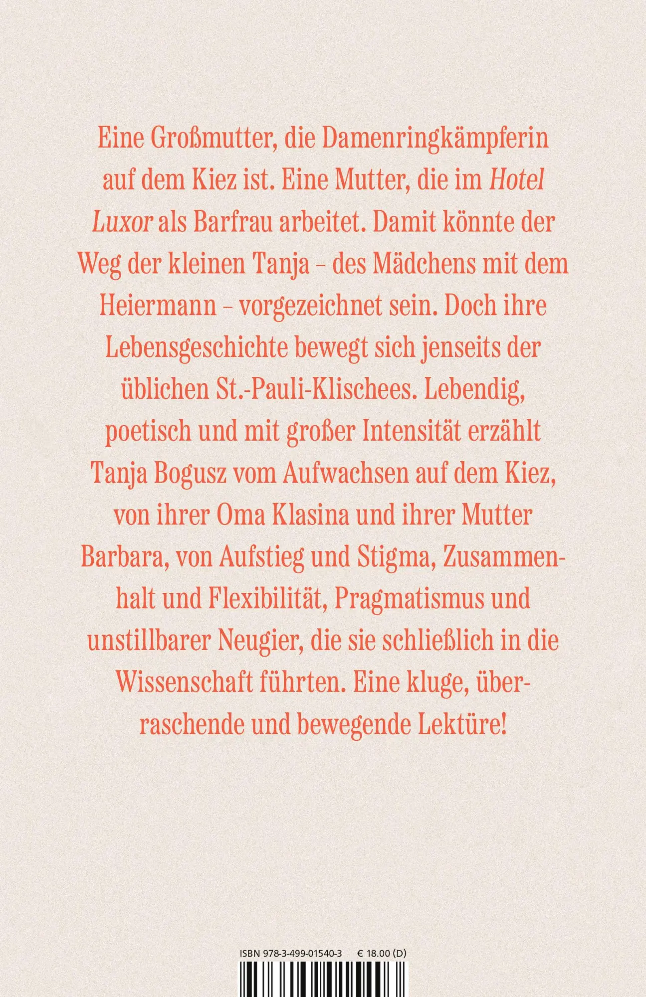 Rückseite: 9783499015403 | Das Mädchen mit dem Heiermann | Großwerden auf St. Pauli | Bogusz