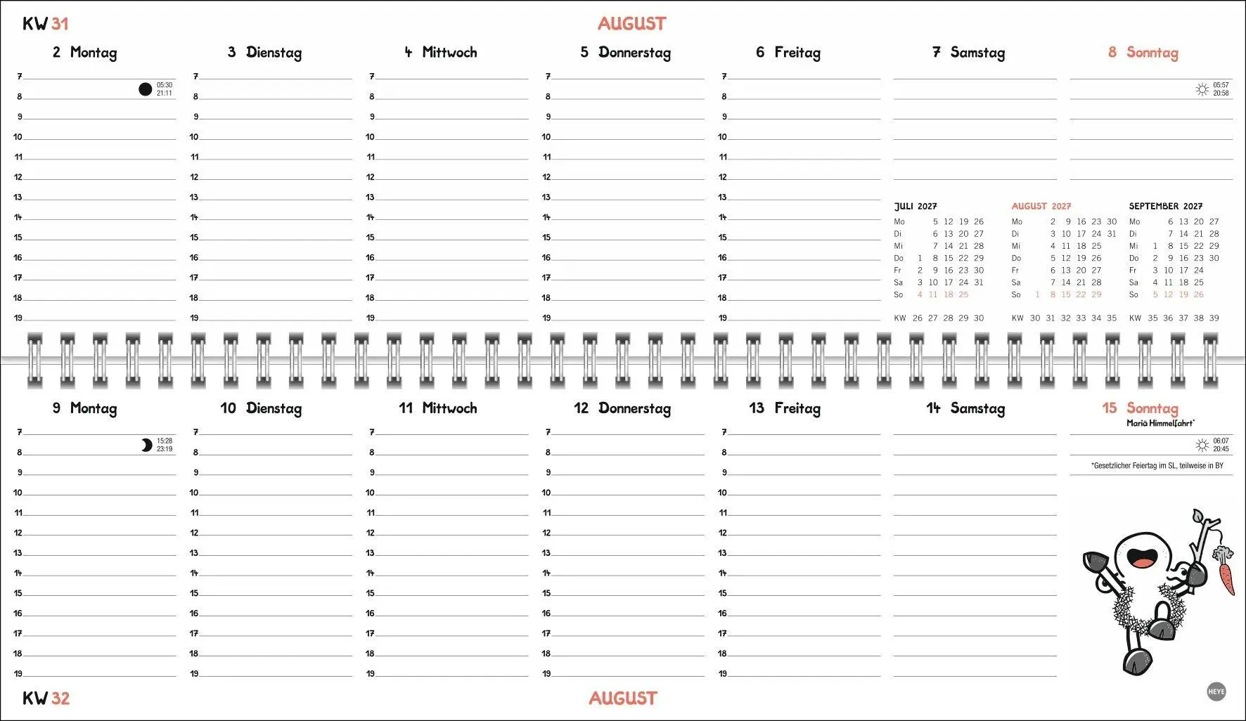 Bild: 9783756415403 | sheepworld Wochenquerplaner 2027 | Heye | Kalender | Spiralbindung