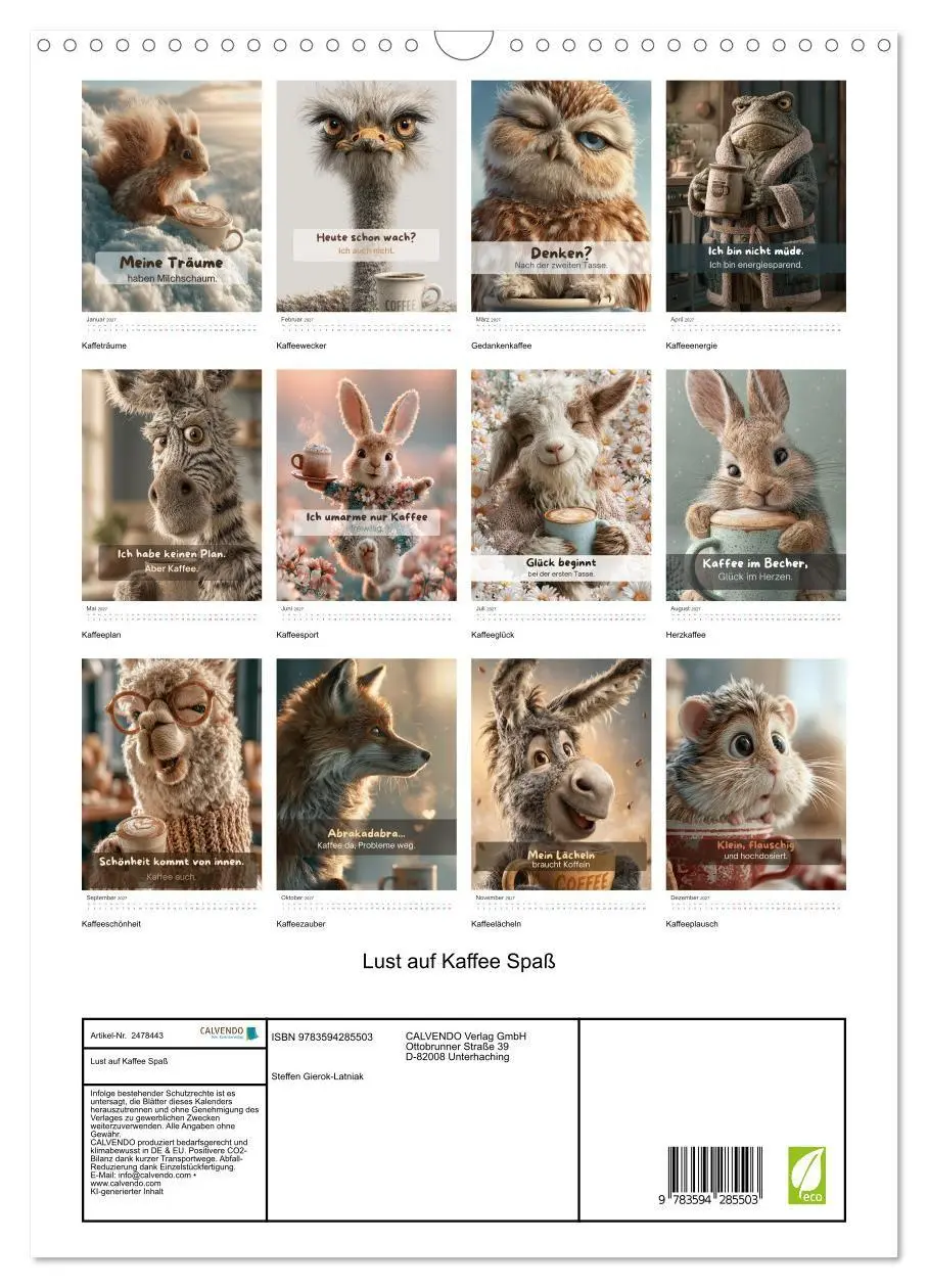 Bild: 9783594285503 | Lust auf Kaffee Spaß (Wandkalender 2027 DIN A3 hoch), CALVENDO...