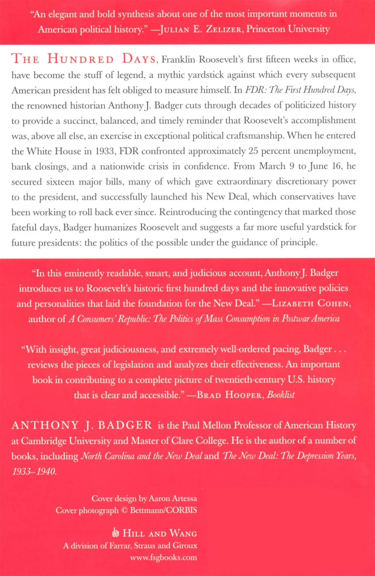 Rückseite: 9780809015603 | FDR | The First Hundred Days | Anthony Badger | Taschenbuch | Englisch