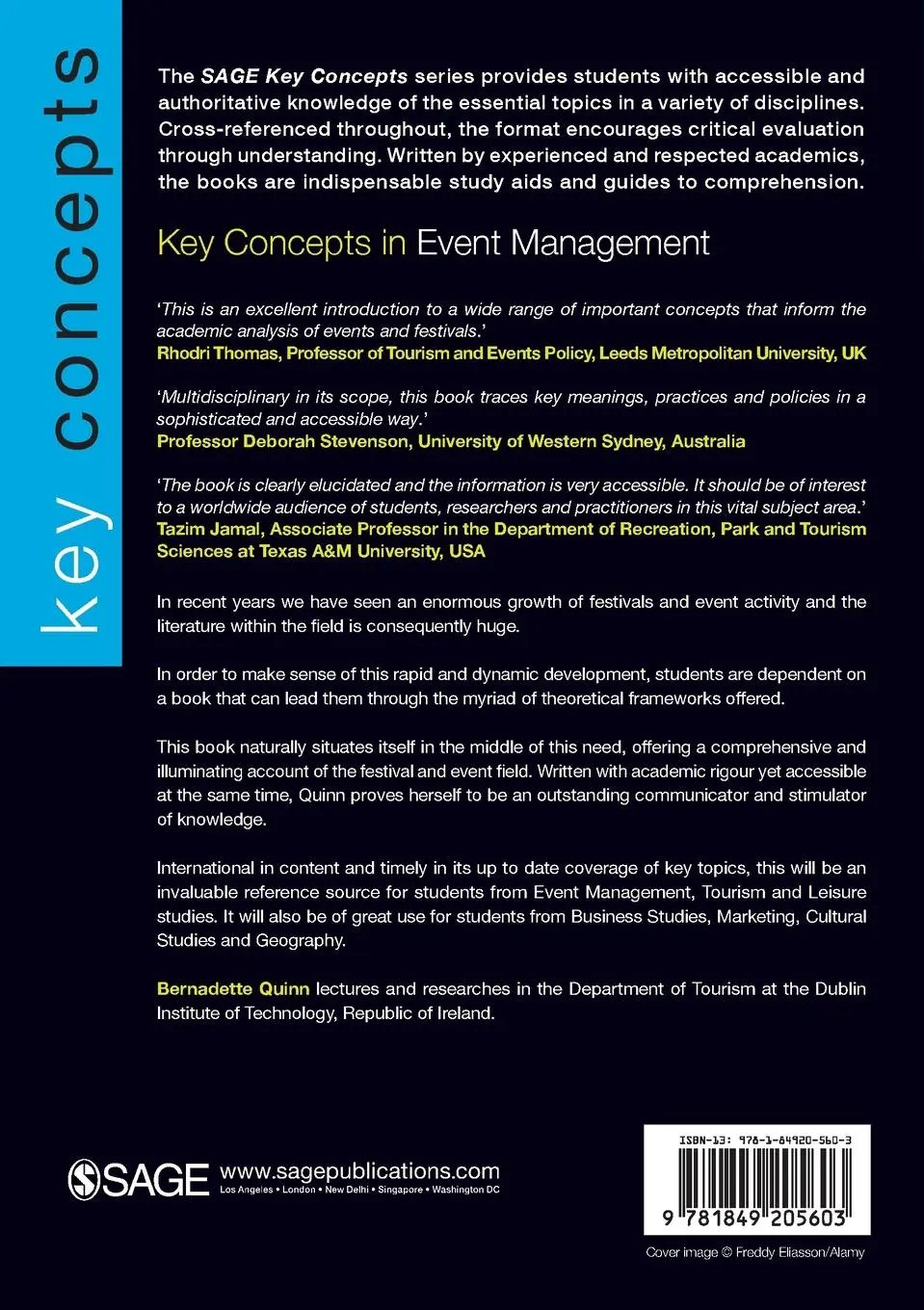 Rückseite: 9781849205603 | Key Concepts in Event Management | Bernadette Quinn | Taschenbuch