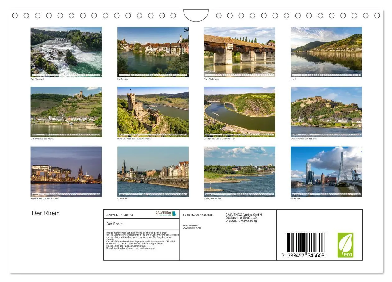 Bild: 9783457345603 | Der Rhein (Wandkalender 2026 DIN A4 quer), CALVENDO Monatskalender