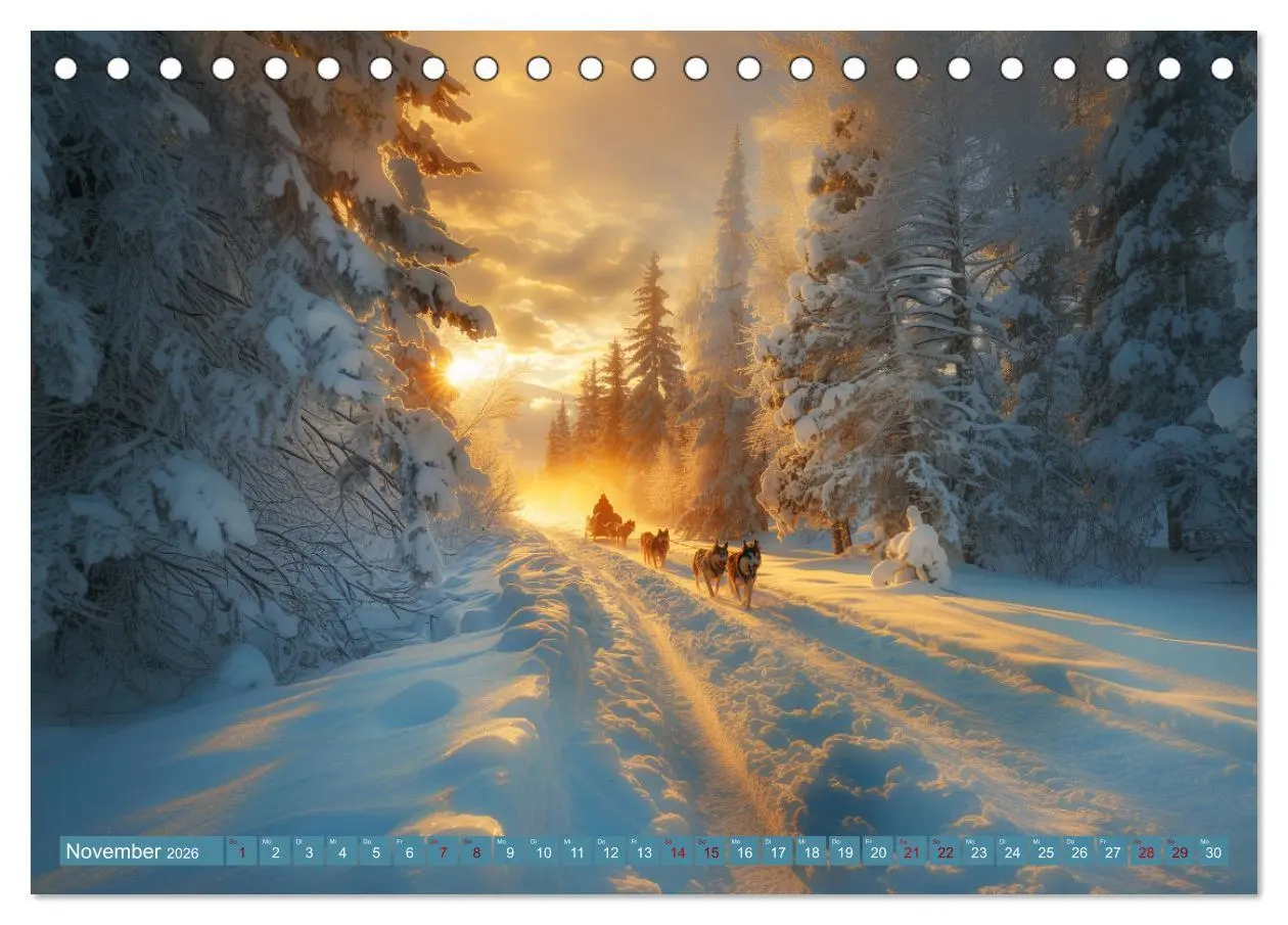 Bild: 9783457415603 | Schlittenhund Träume (Tischkalender 2026 DIN A5 quer), CALVENDO...