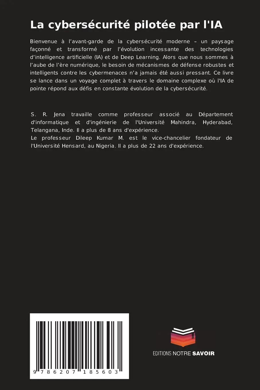 Rückseite: 9786207185603 | La cybersécurité pilotée par l'IA | S. R. Jena (u. a.) | Taschenbuch