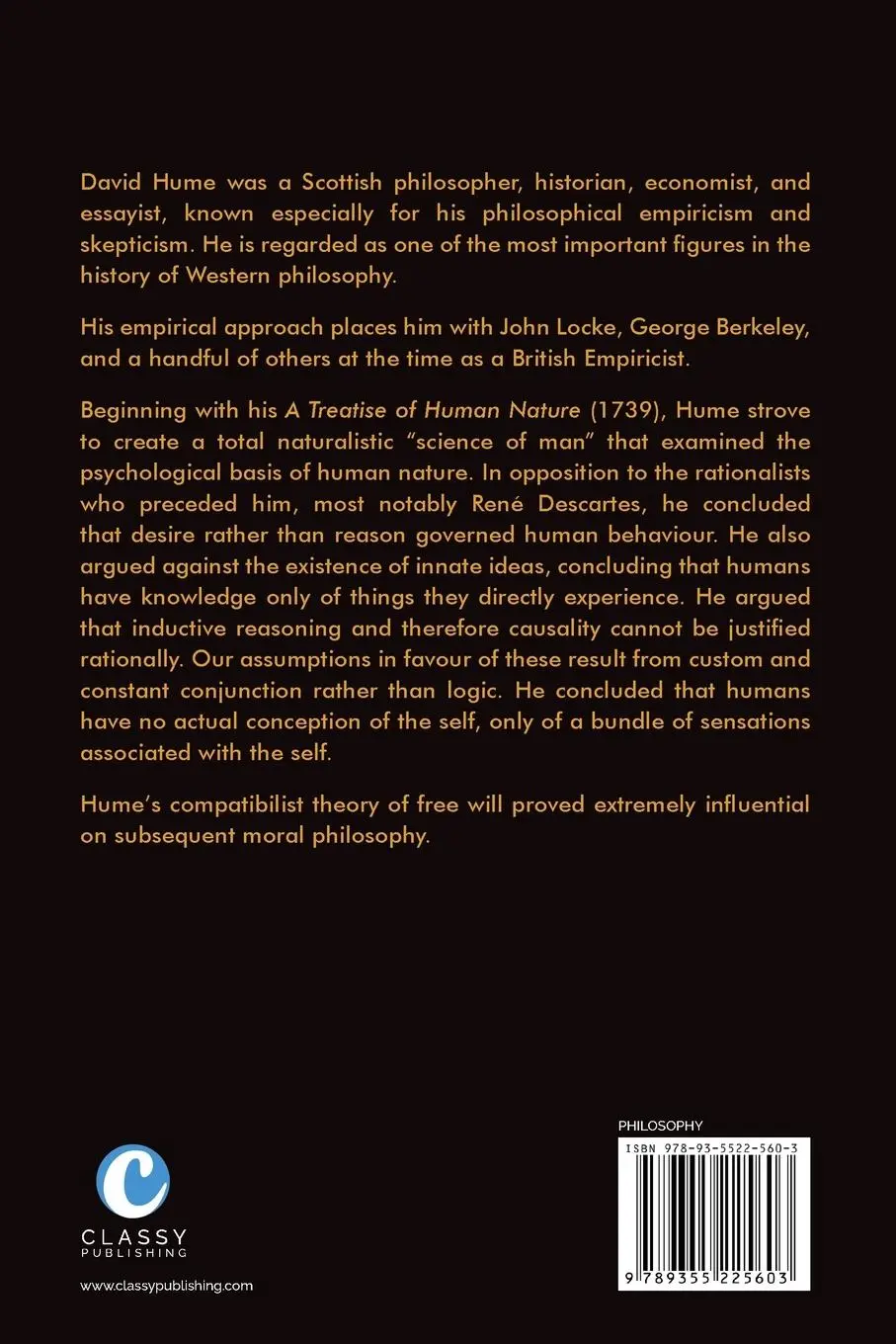 Rückseite: 9789355225603 | David Hume Selected Works Collection | David Hume | Taschenbuch | 2024