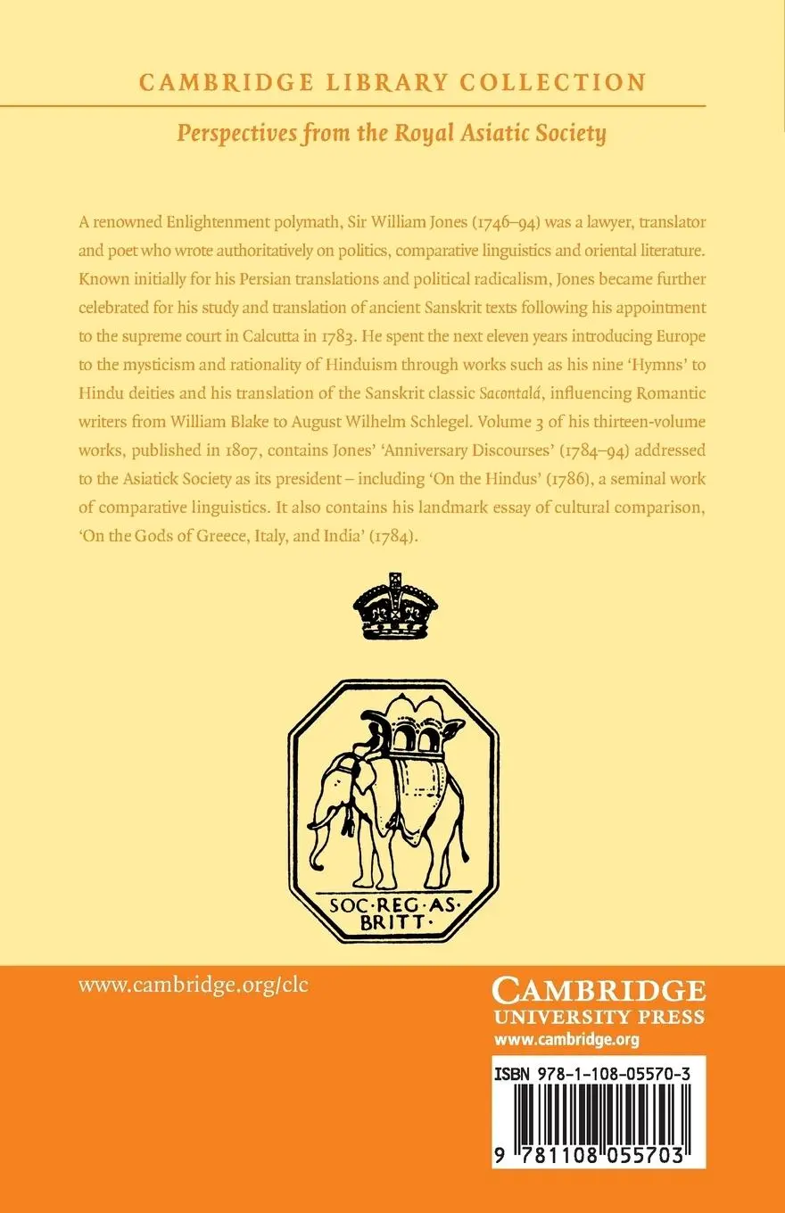 Rückseite: 9781108055703 | The Works of Sir William Jones - Volume 3 | William Jr. Jones | Buch