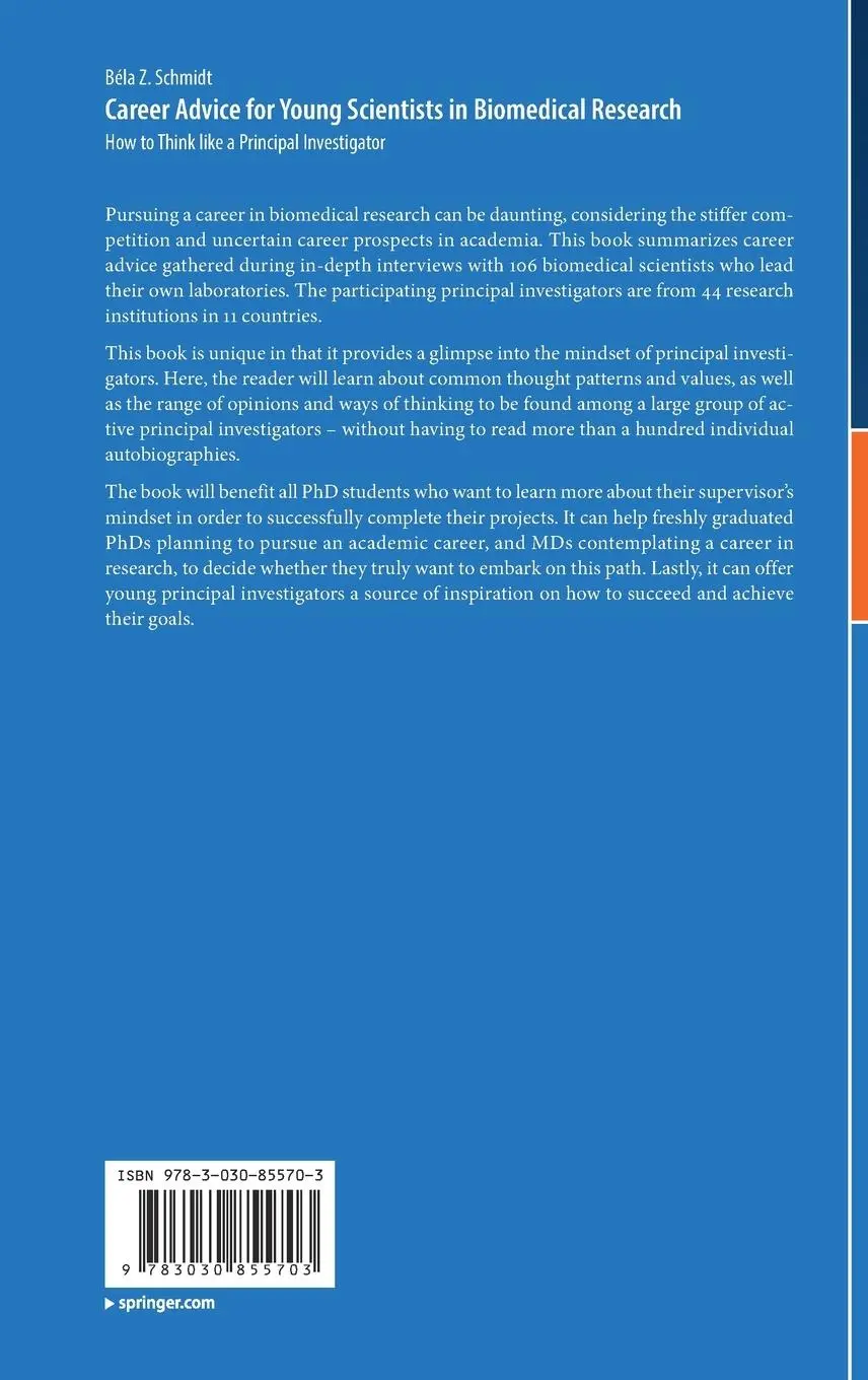 Rückseite: 9783030855703 | Career Advice for Young Scientists in Biomedical Research | Schmidt