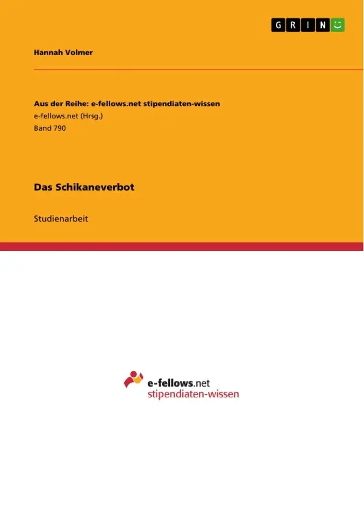 Cover: 9783656495703 | Das Schikaneverbot | Hannah Volmer | Taschenbuch | 44 S. | Deutsch