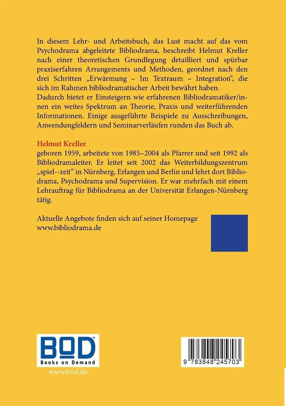 Rückseite: 9783848245703 | Bibliodrama | Ein Lehr- und Praxisbuch | Helmut Kreller | Taschenbuch
