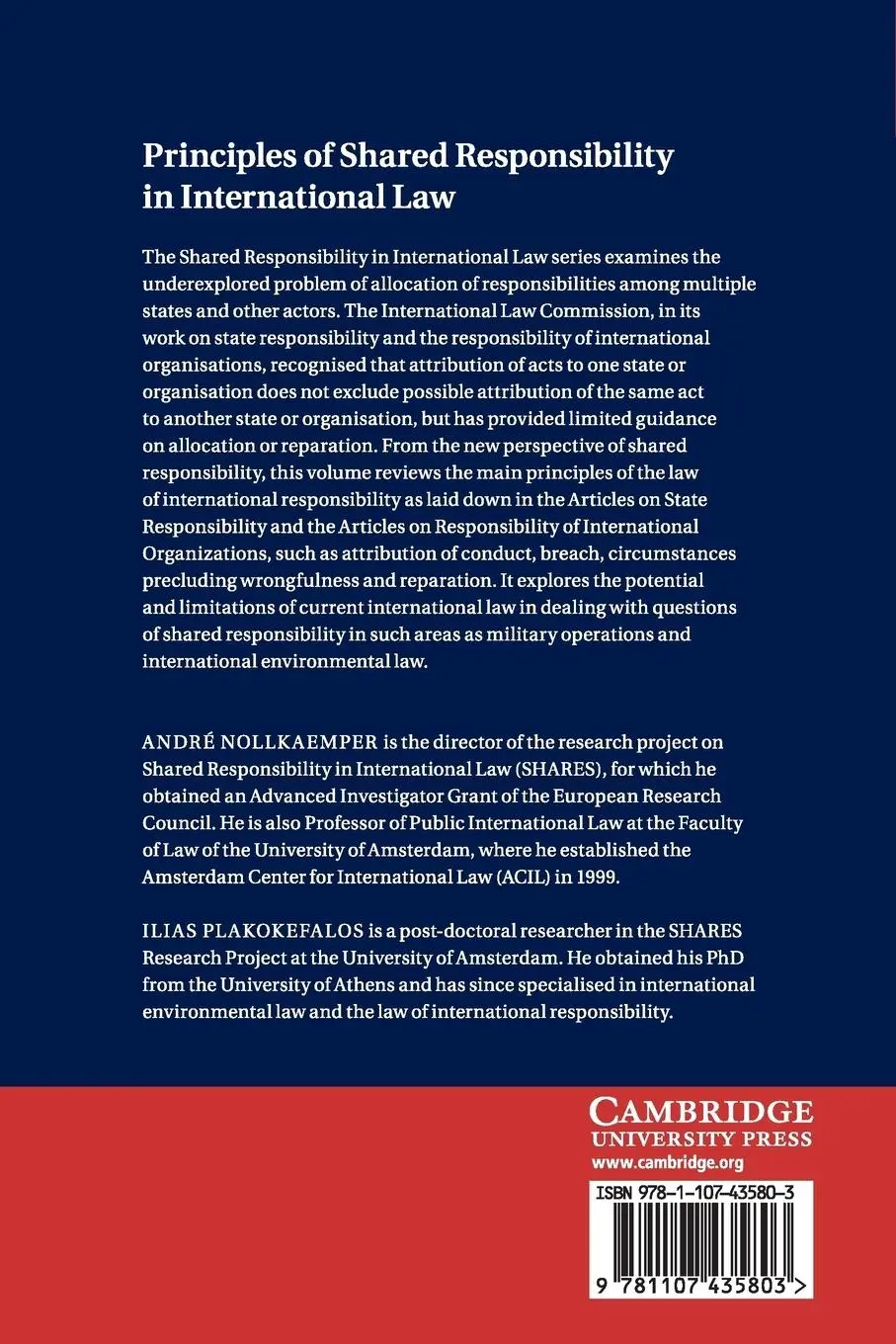 Rückseite: 9781107435803 | Principles of Shared Responsibility in International Law | Taschenbuch