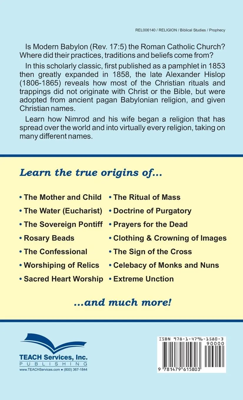 Rückseite: 9781479615803 | The Two Babylons, Or the Papal Worship | Alexander Hislop | Buch