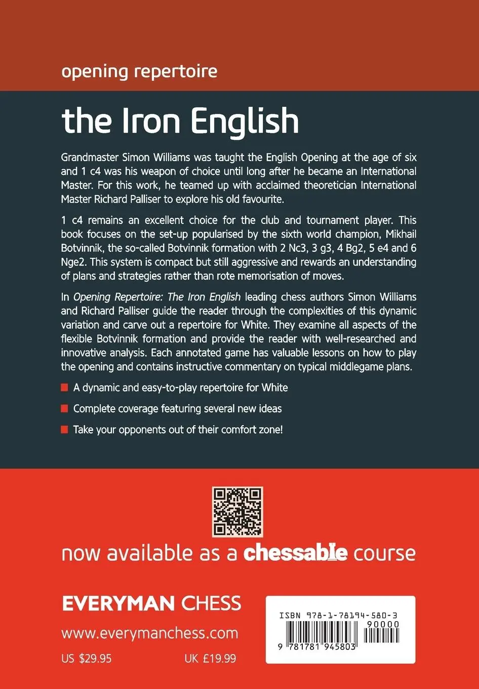 Rückseite: 9781781945803 | Opening Repertoire | The Iron English | Simon Williams (u. a.) | Buch