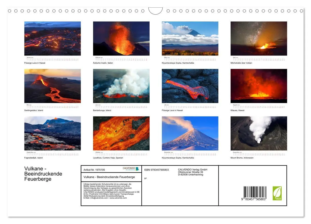 Bild: 9783457565803 | Vulkane - Beeindruckende Feuerberge (Wandkalender 2026 DIN A3...