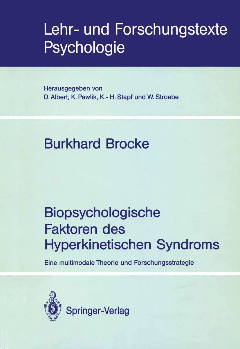 Cover: 9783540555803 | Biopsychologische Faktoren des Hyperkinetischen Syndroms | Brocke