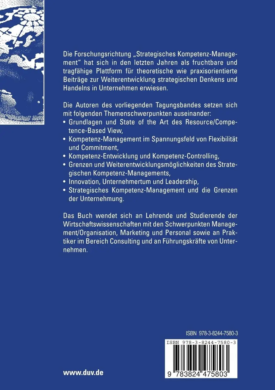 Rückseite: 9783824475803 | Aktionsfelder des Kompetenz-Managements | Klaus Bellmann (u. a.) | ix