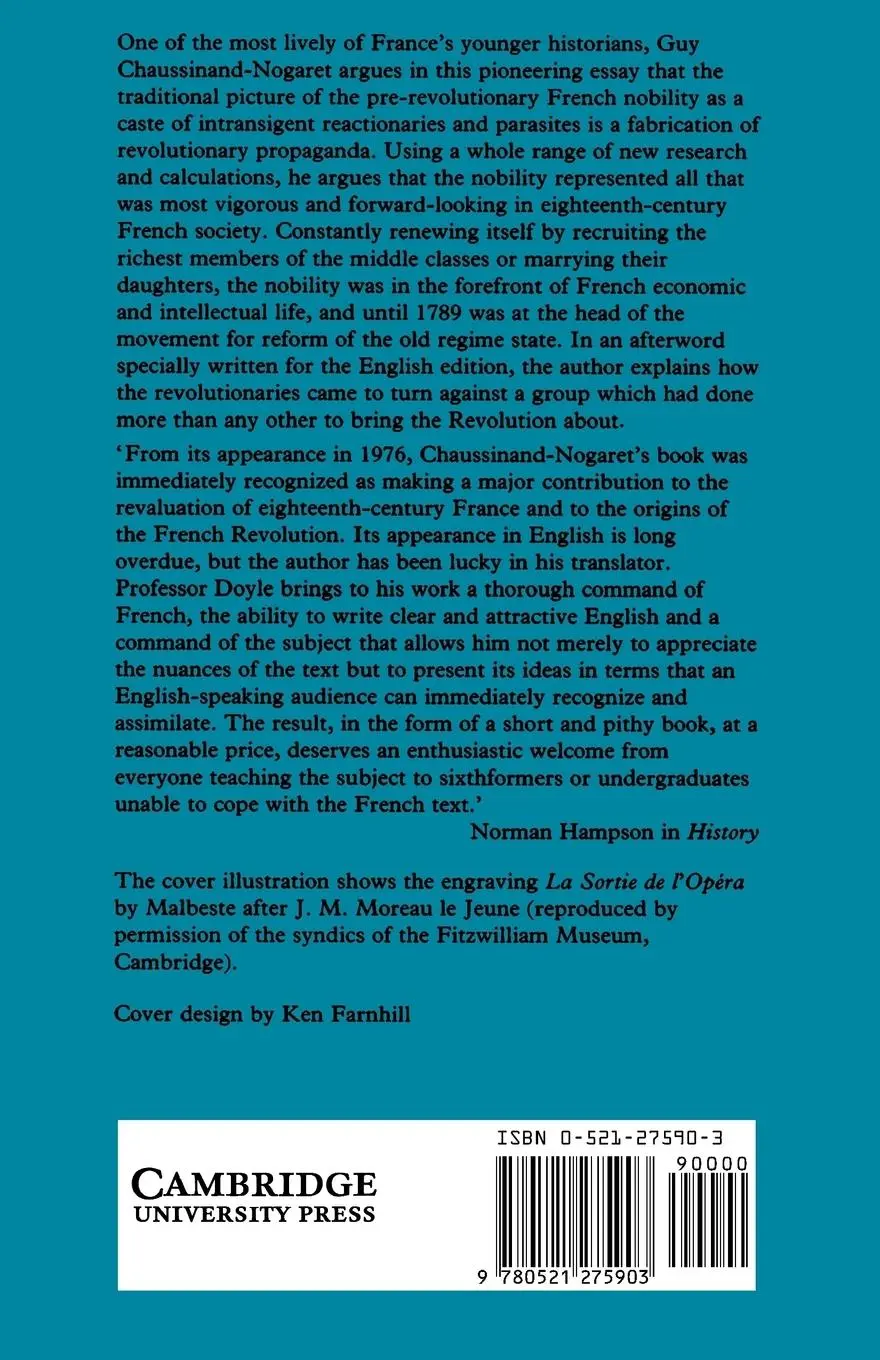 Rückseite: 9780521275903 | The French Nobility in the Eighteenth Century | Chaussinand-Nogaret