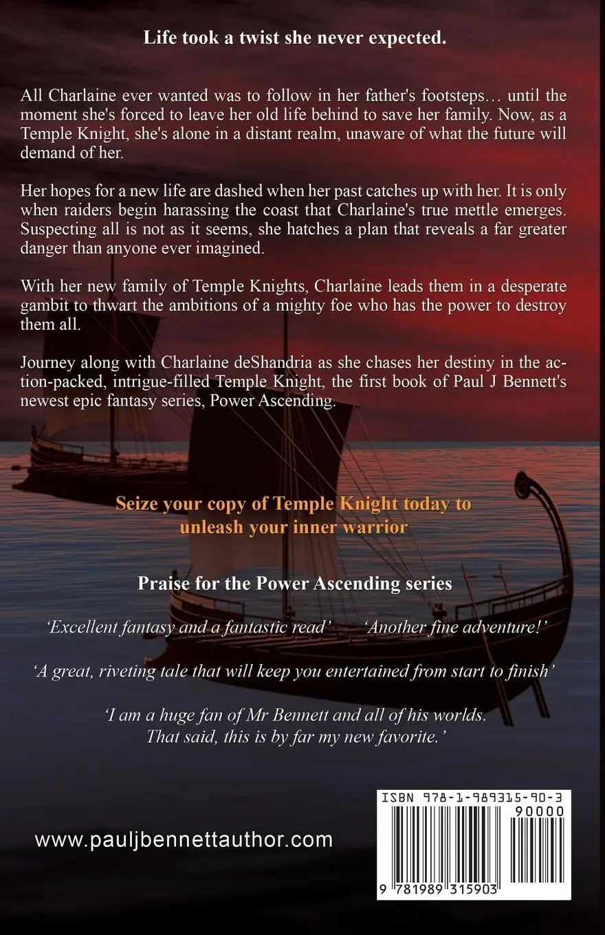 Rückseite: 9781989315903 | Temple Knight | An Epic Fantasy Novel | Paul J Bennett | Taschenbuch