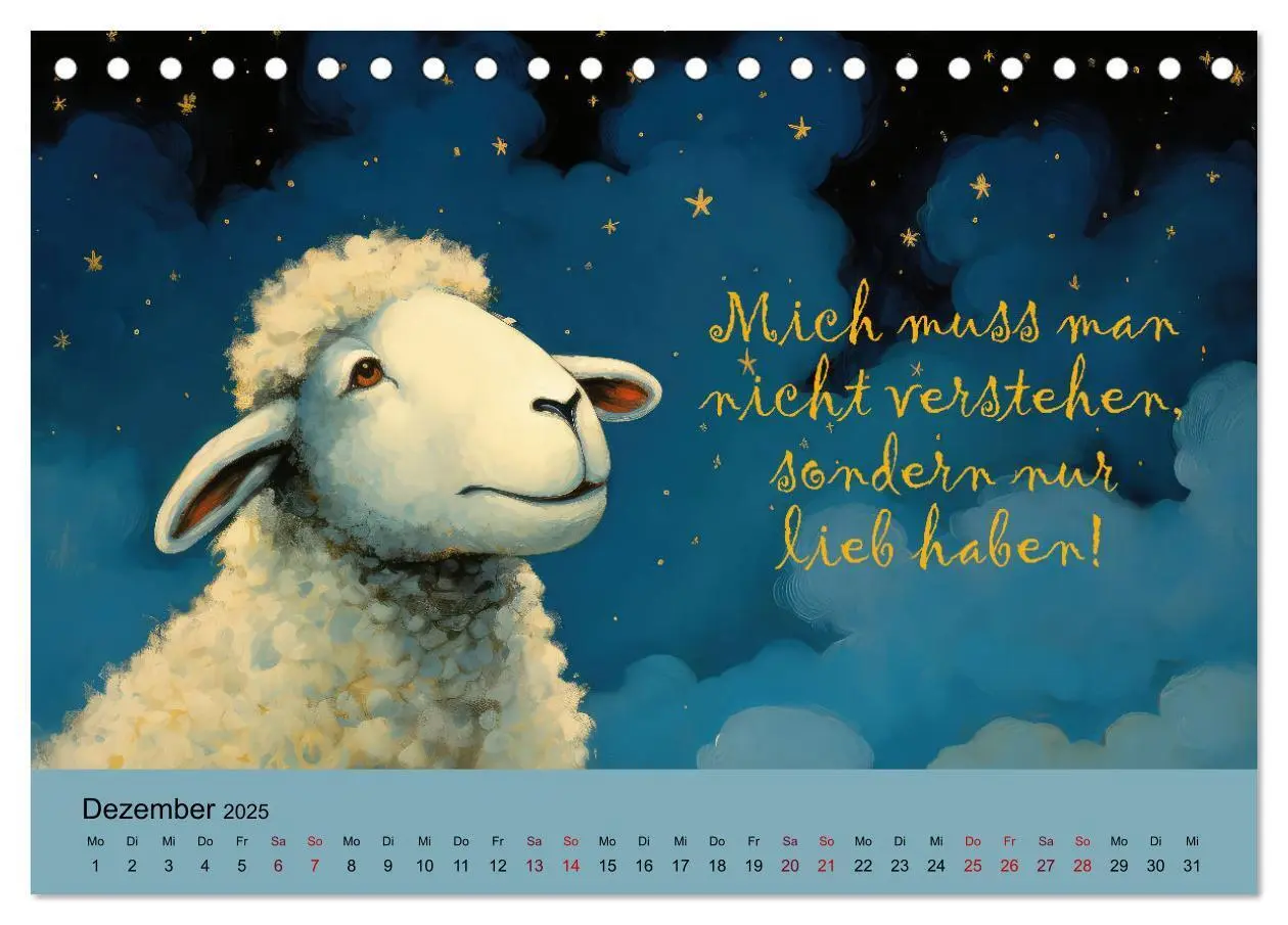 Bild: 9783383825903 | Schafsprüche (Tischkalender 2025 DIN A5 quer), CALVENDO Monatskalender
