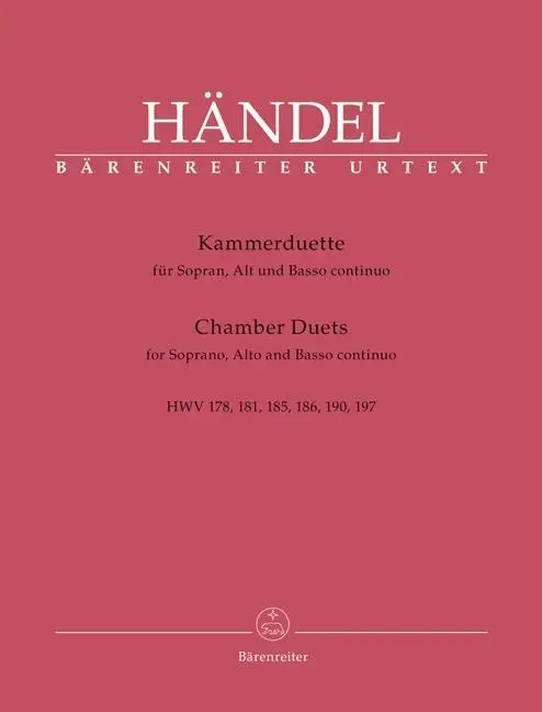 Cover: 9790006535903 | Chambers Duets for Soprano, Alto and Basso cont. | Händel | Buch