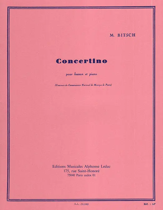 Cover: 9790046205903 | Concertino | Marcel Bitsch | Buch | Alphonse Leduc | EAN 9790046205903