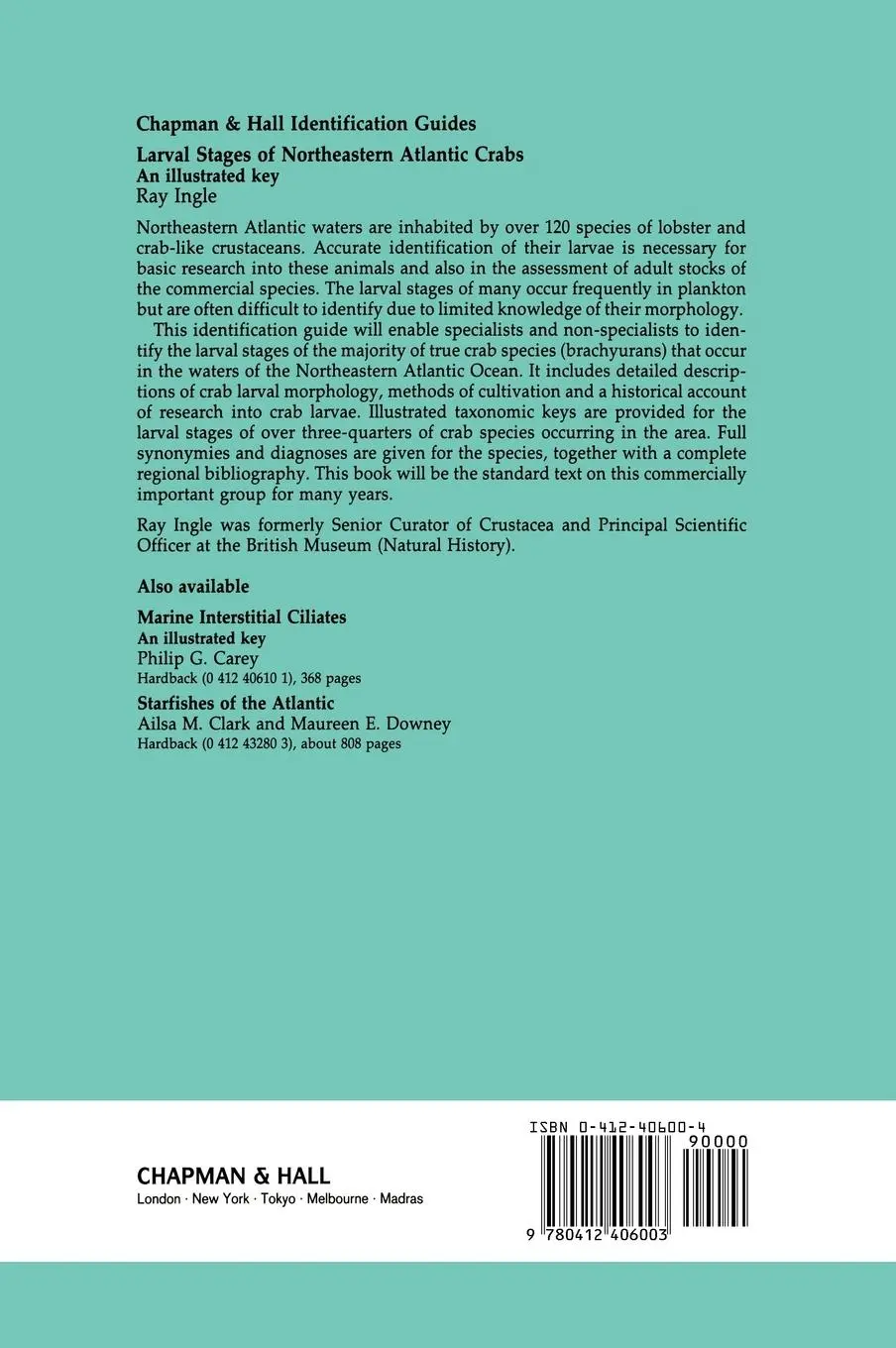 Rückseite: 9780412406003 | Larval Stages of Northeastern Atlantic Crabs | An illustrated key