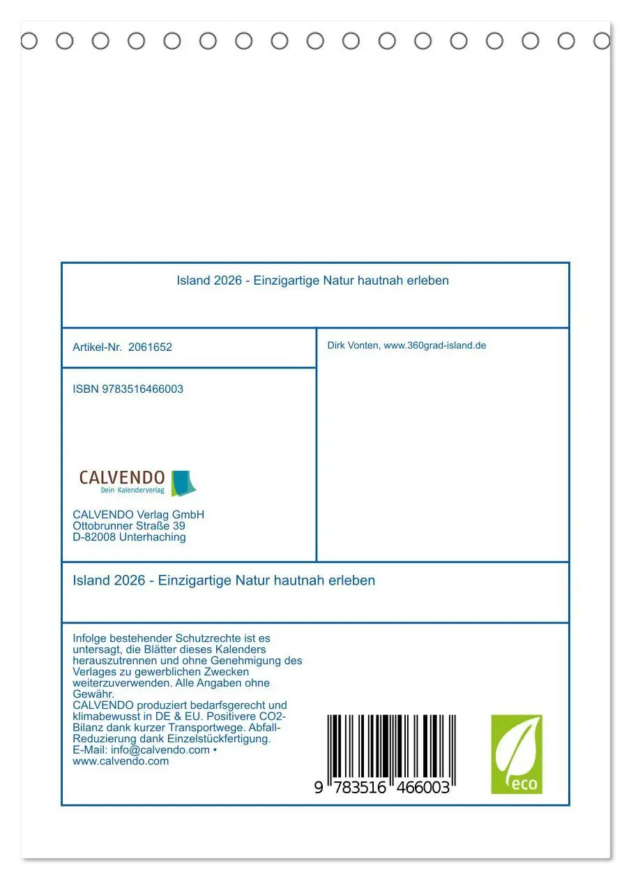 Bild: 9783516466003 | Island 2026 - Einzigartige Natur hautnah erleben (Tischkalender...