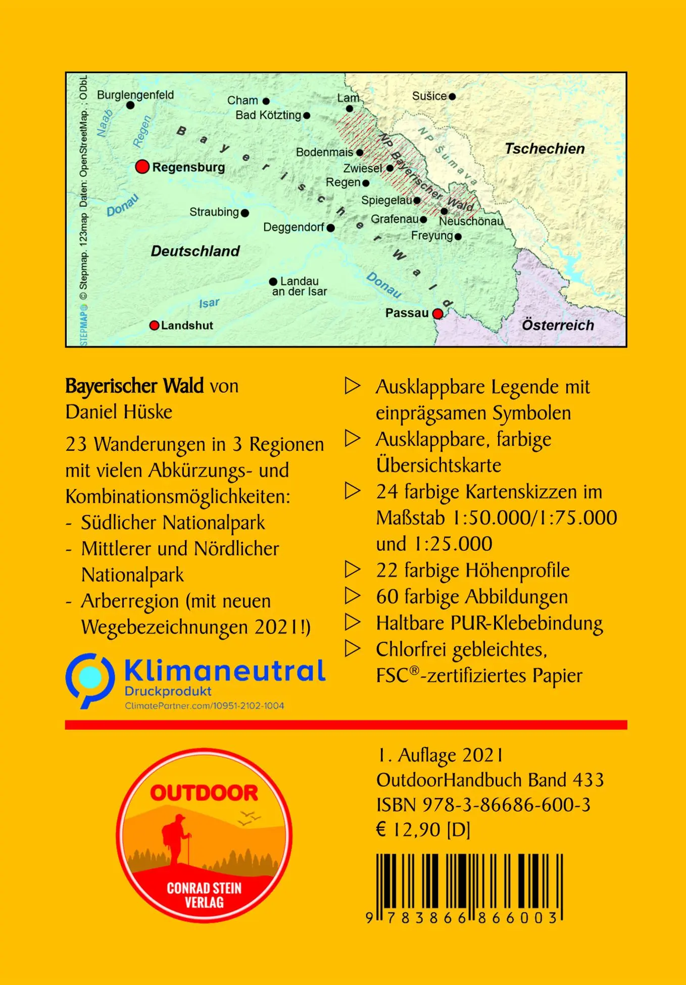 Rückseite: 9783866866003 | Bayerischer Wald | 25 Wanderungen im und um den Nationalpark | Hüske