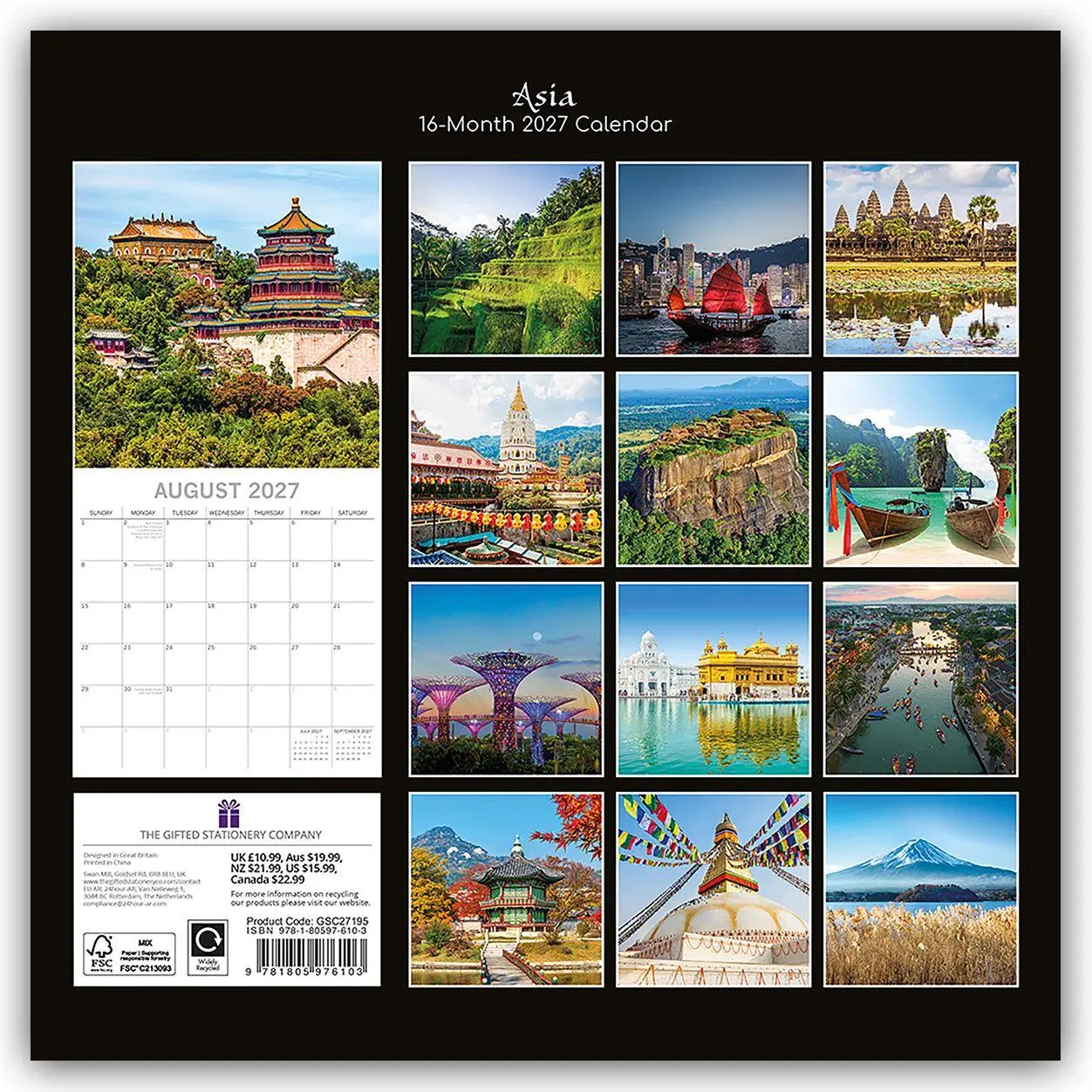 Rückseite: 9781805976103 | Asia - Asien 2027 - 16-Monatskalender | The Gifted | Kalender | 28 S.