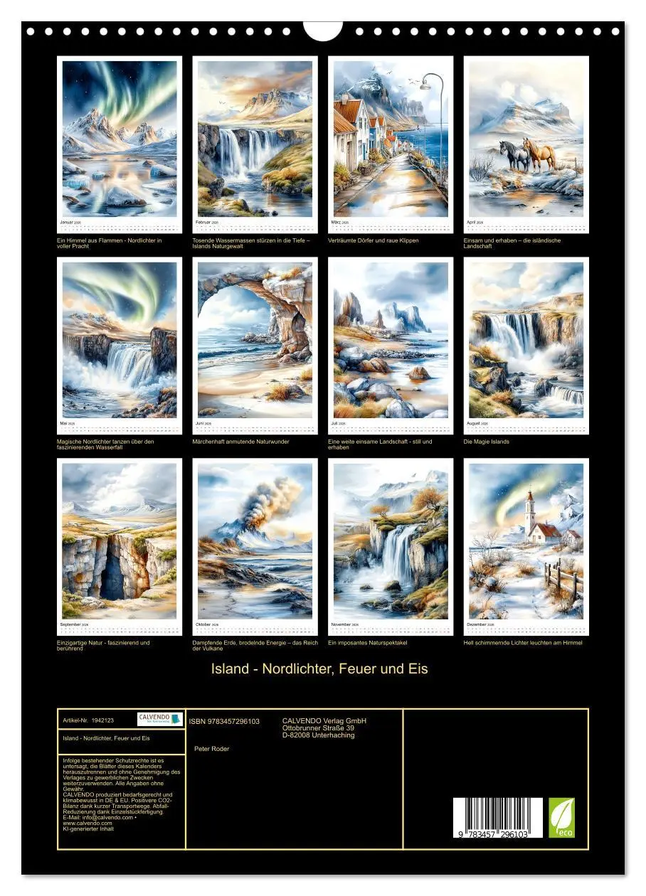 Bild: 9783457296103 | Island - Nordlichter, Feuer und Eis (Wandkalender 2026 DIN A3...