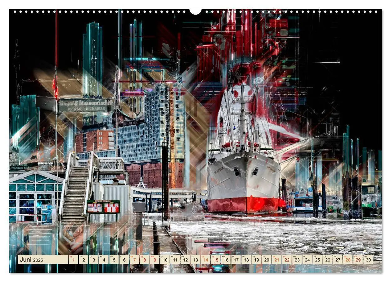 Bild: 9783435266203 | Hamburg abstrakt (Wandkalender 2025 DIN A2 quer), CALVENDO...