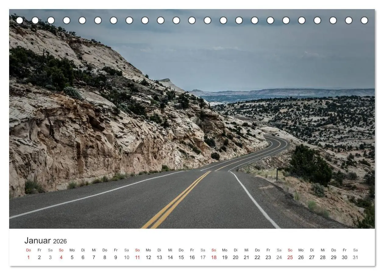 Bild: 9783516066203 | USA Roads (Tischkalender 2026 DIN A5 quer), CALVENDO Monatskalender