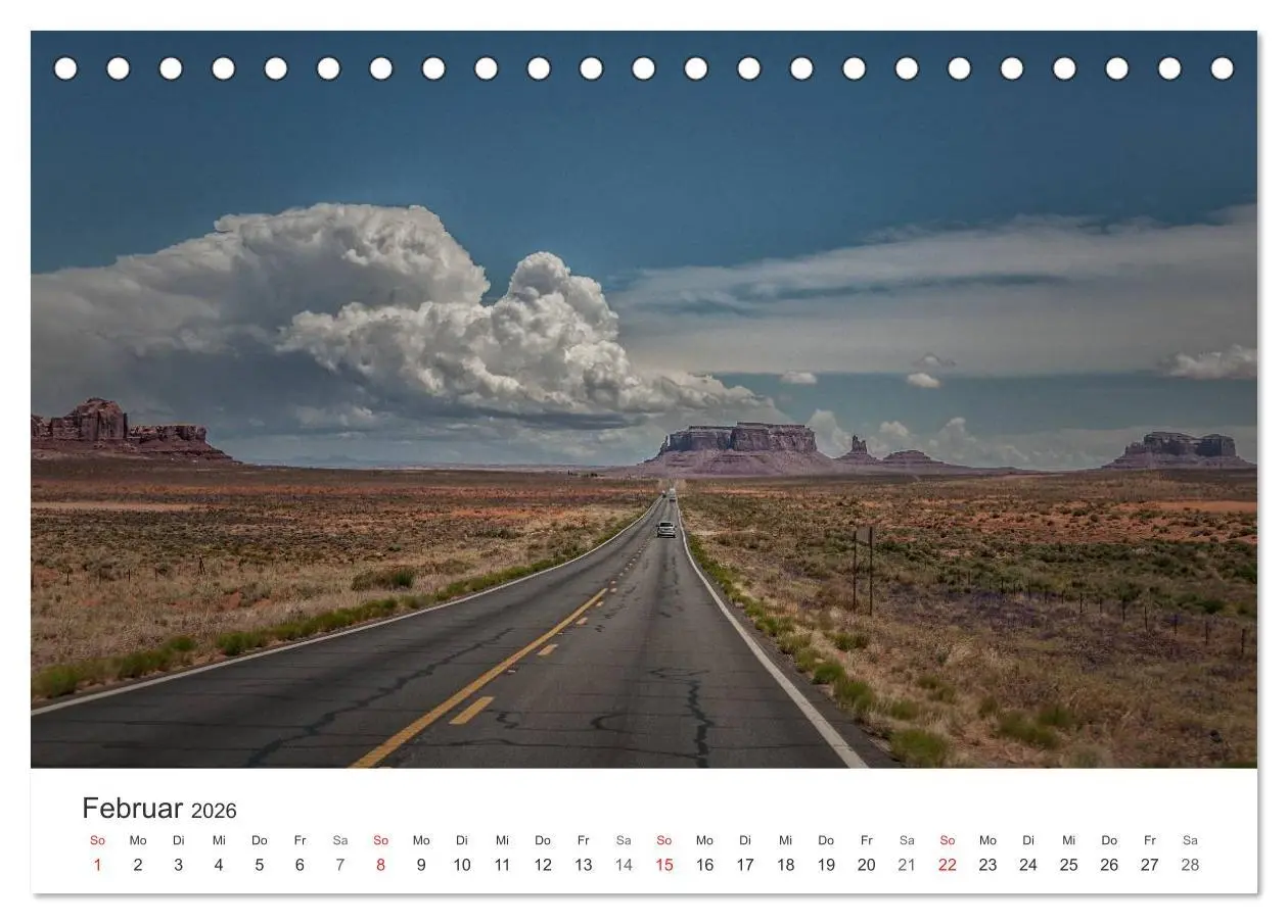 Bild: 9783516066203 | USA Roads (Tischkalender 2026 DIN A5 quer), CALVENDO Monatskalender