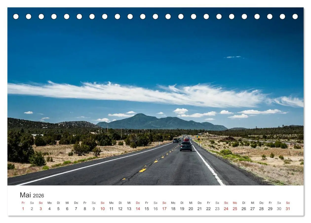 Bild: 9783516066203 | USA Roads (Tischkalender 2026 DIN A5 quer), CALVENDO Monatskalender