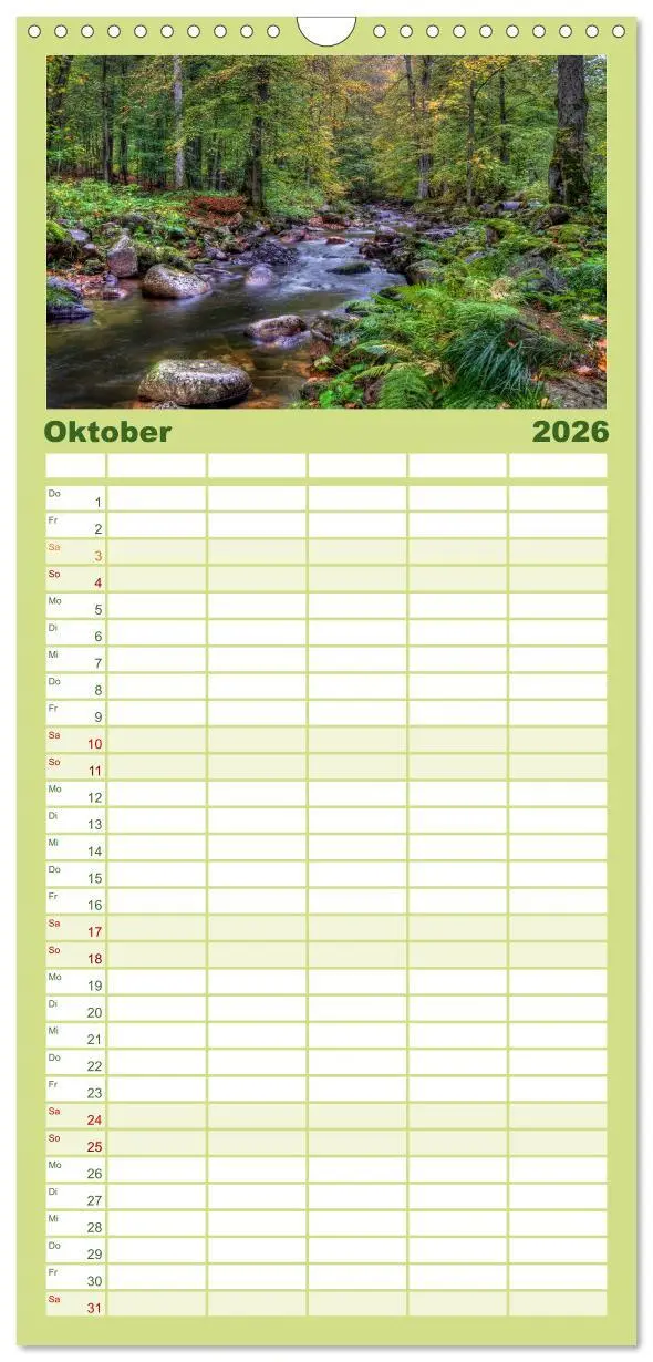 Bild: 9783516516203 | Familienplaner 2026 - Harz Landschaften mit 5 Spalten...