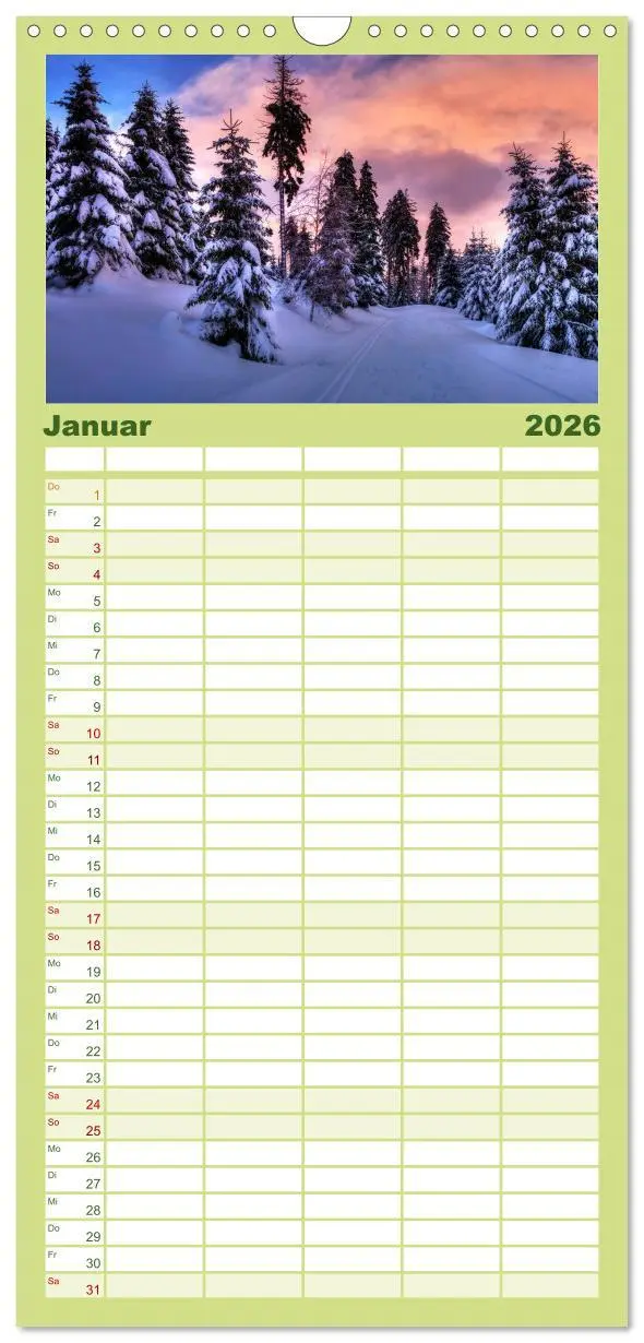 Bild: 9783516516203 | Familienplaner 2026 - Harz Landschaften mit 5 Spalten...