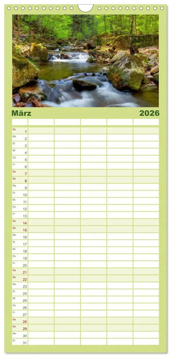 Bild: 9783516516203 | Familienplaner 2026 - Harz Landschaften mit 5 Spalten...