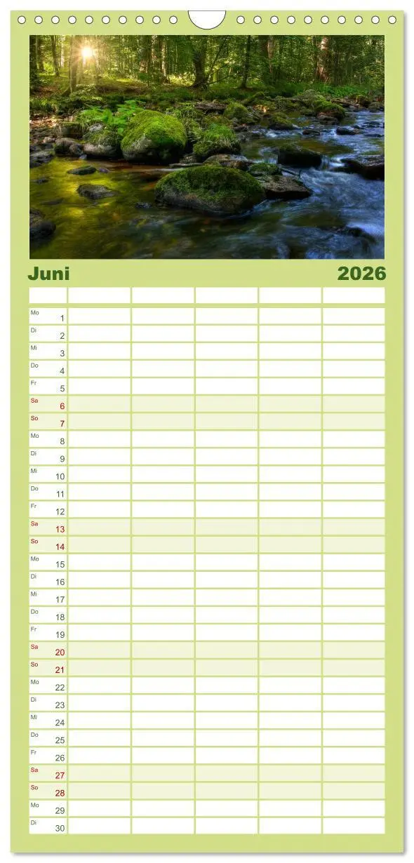 Bild: 9783516516203 | Familienplaner 2026 - Harz Landschaften mit 5 Spalten...