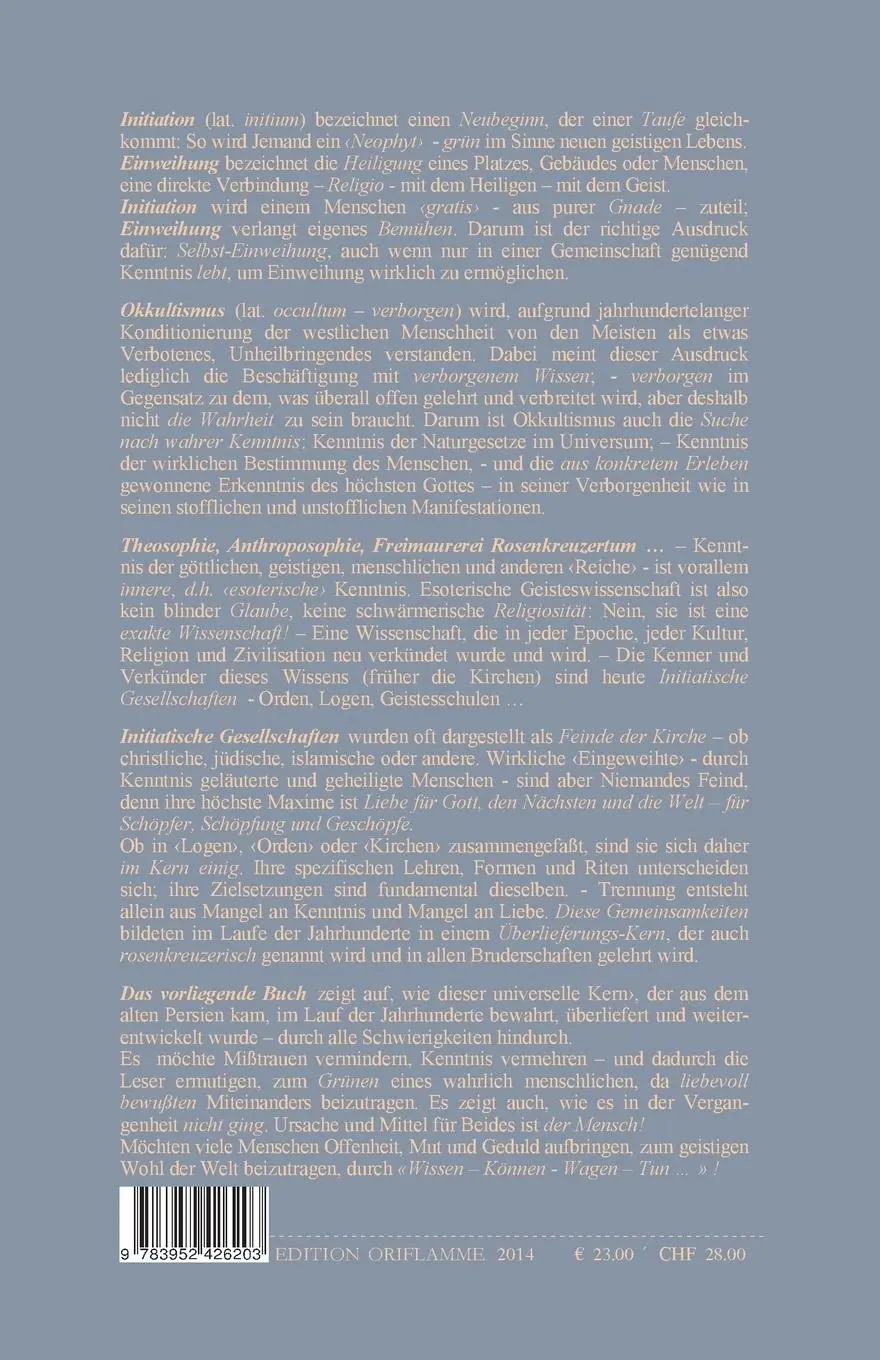 Rückseite: 9783952426203 | Logen, Orden und das Rosenkreuz | P. Martin | Taschenbuch | 196 S.