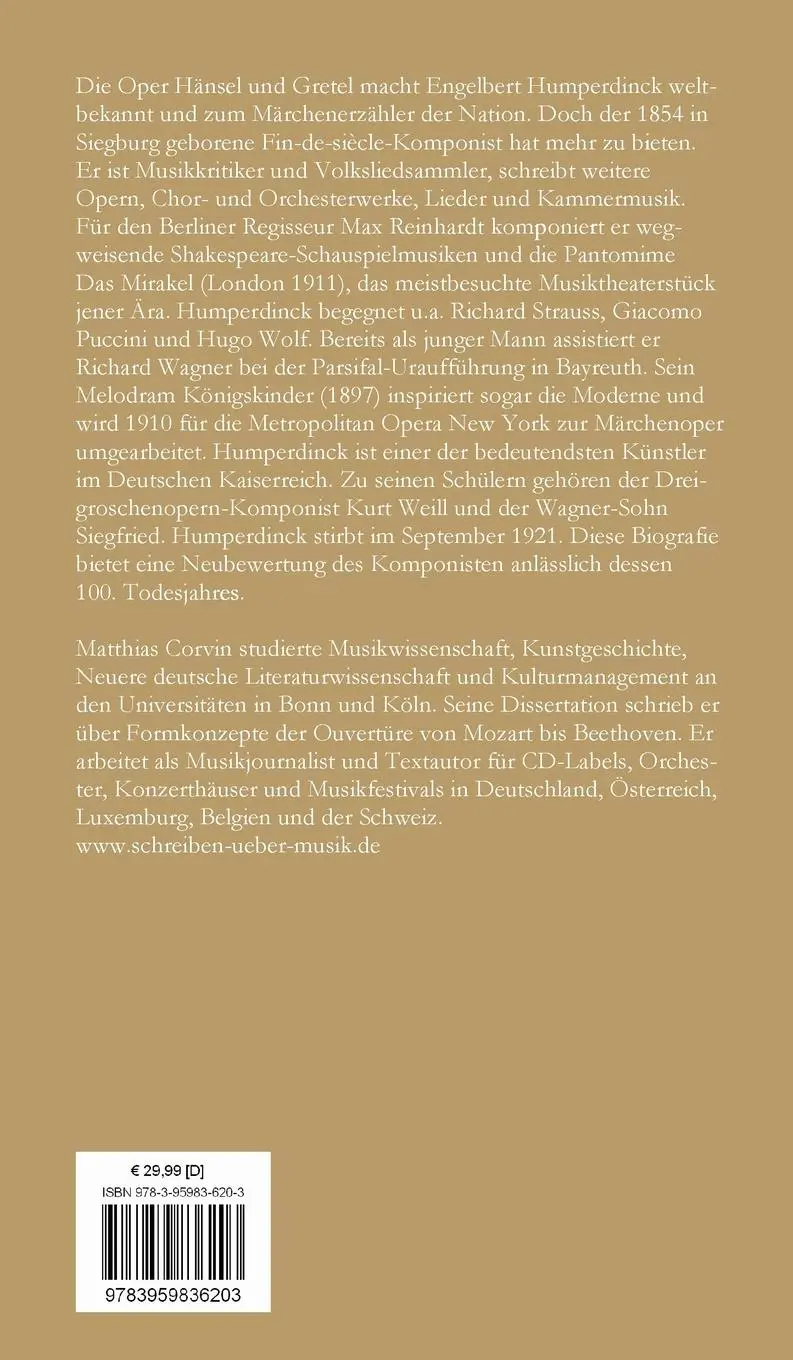 Rückseite: 9783959836203 | Märchenerzähler und Visionär | Der Komponist Engelbert Humperdinck