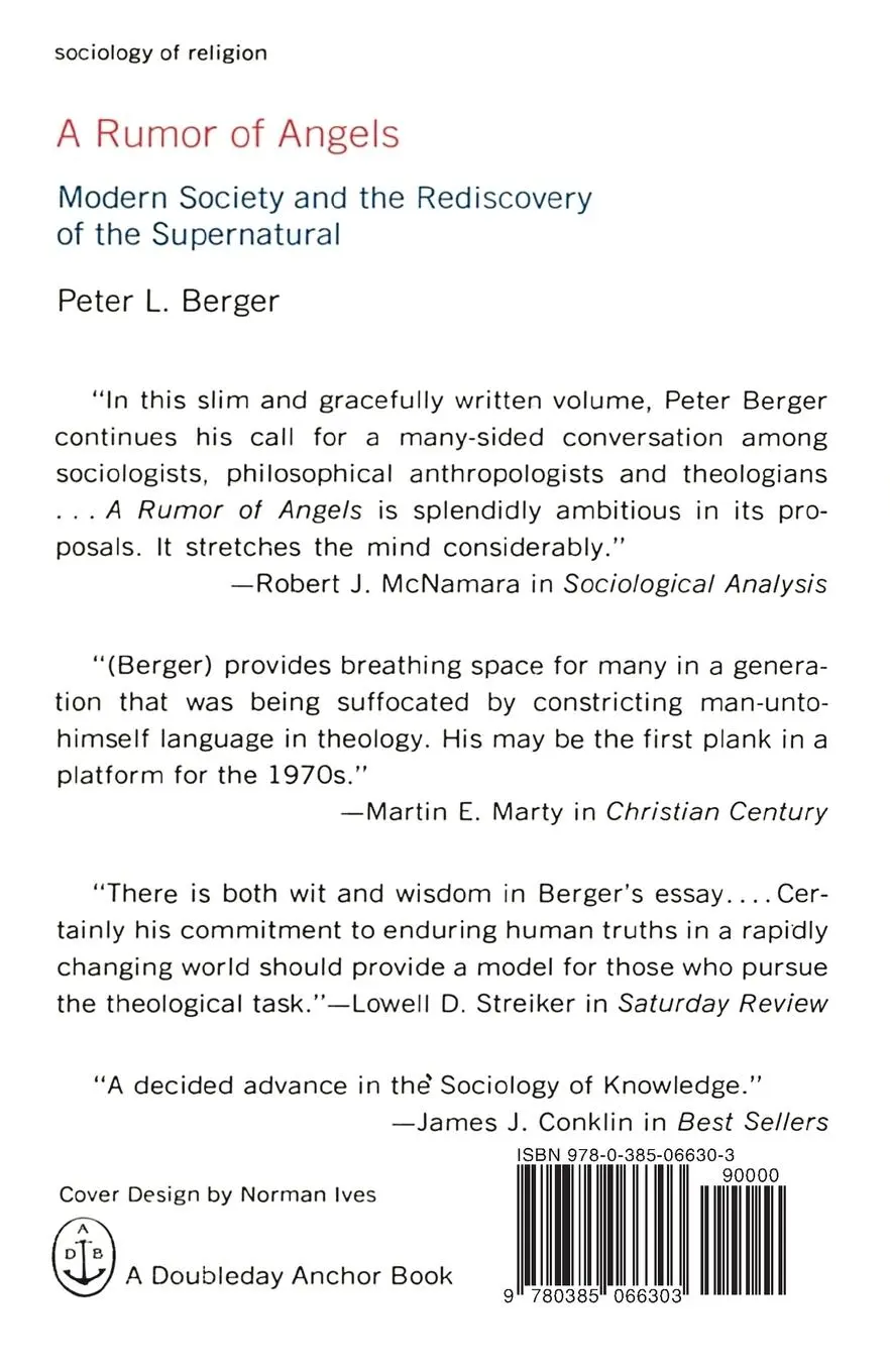 Rückseite: 9780385066303 | A Rumor of Angels | Peter L. Berger | Taschenbuch | Englisch