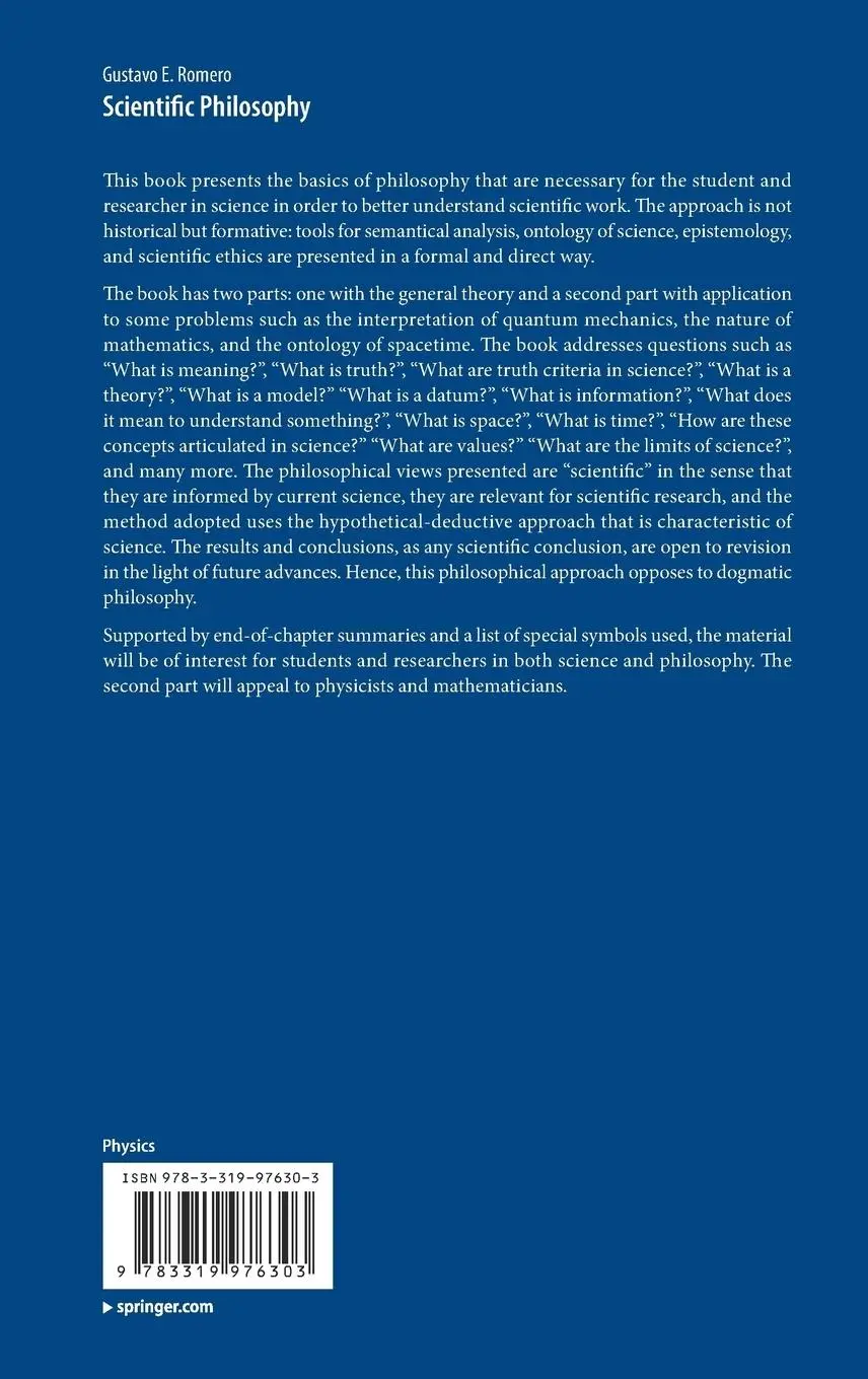 Rückseite: 9783319976303 | Scientific Philosophy | Gustavo E. Romero | Buch | xix | Englisch