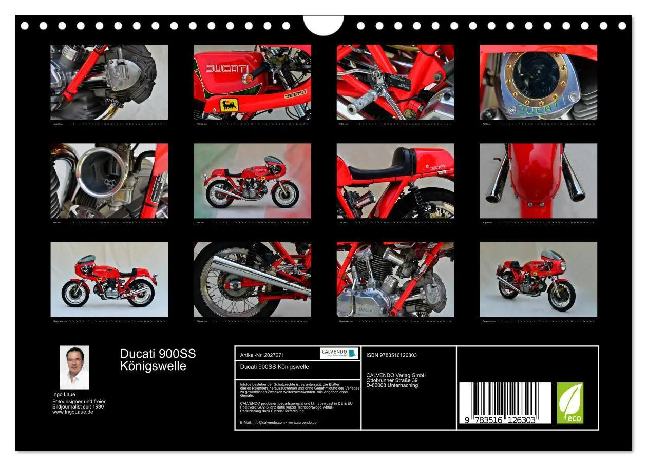 Bild: 9783516126303 | Ducati 900SS Königswelle (Wandkalender 2026 DIN A4 quer), CALVENDO...