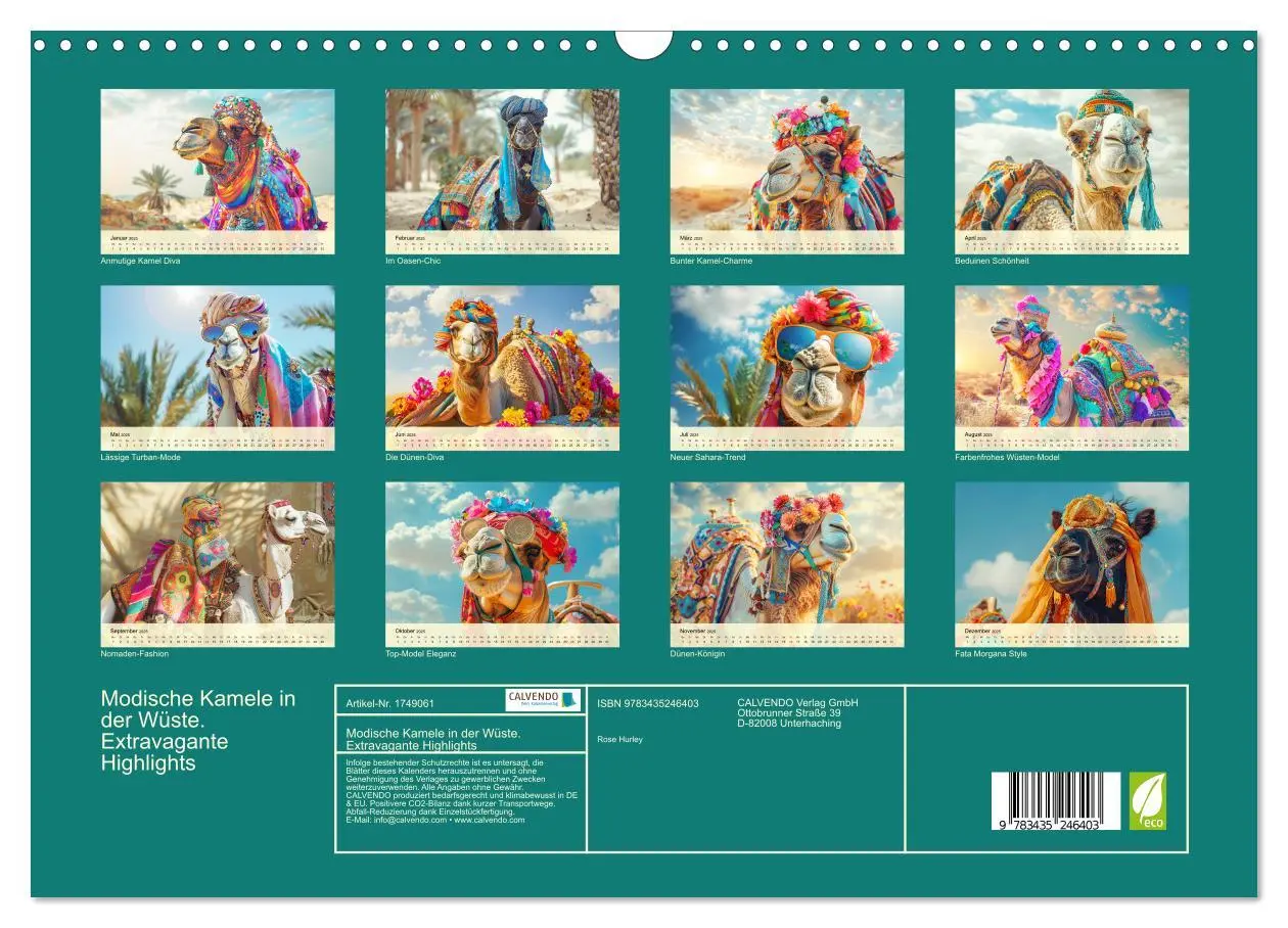 Bild: 9783435246403 | Modische Kamele in der Wüste. Extravagante Highlights (Wandkalender...